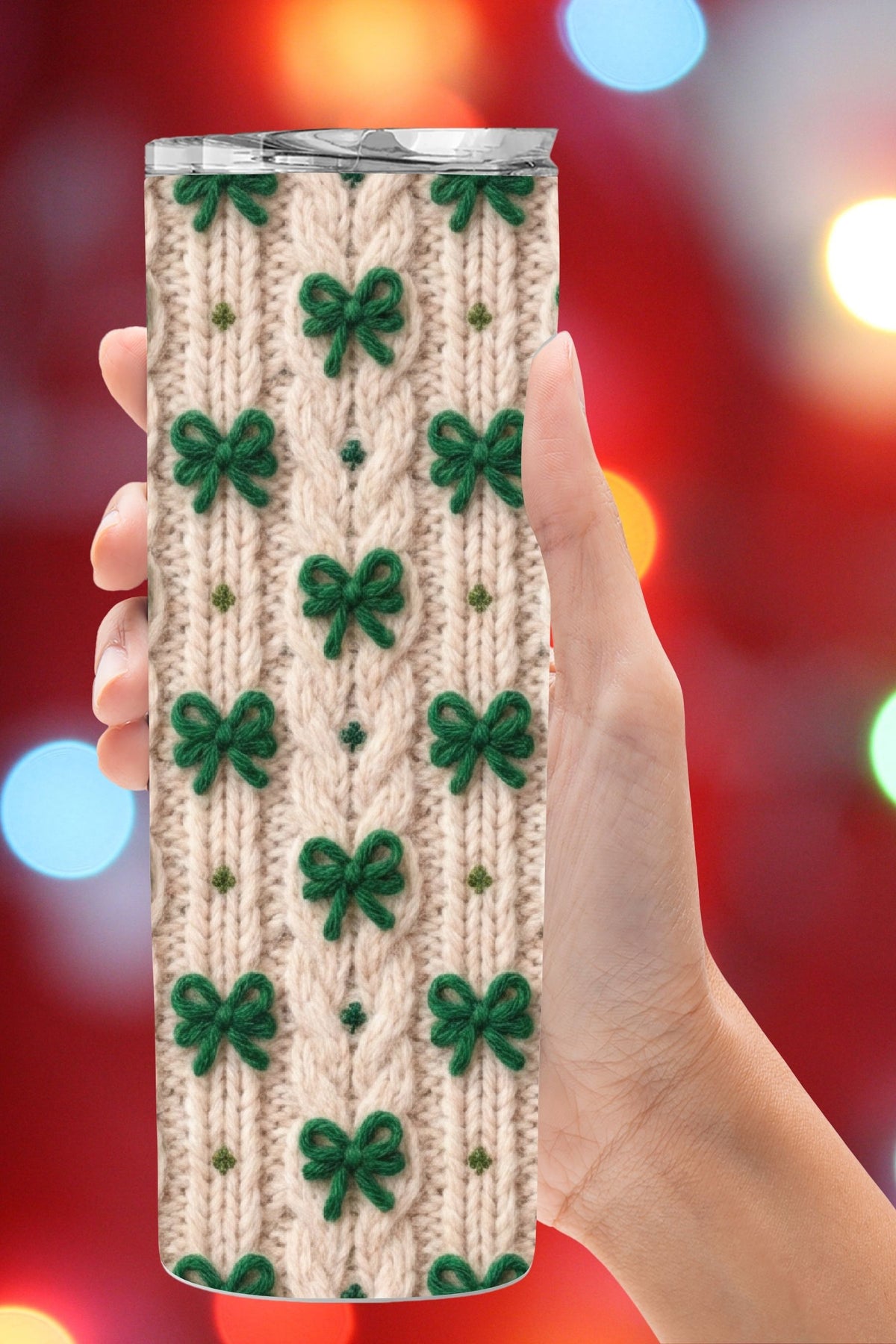 Looking for a trendy St Patrick’s Day tumbler idea? This shamrock cable knit faux yarn tumbler wrap is perfect for cozy seasonal drinkware, sublimation projects, and handmade gifts. Available as a physical tumbler or digital PNG for DIY makers.
