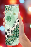 Lucky vibes with a western twist 🍀 This St. Patrick’s Day leopard cowhide tumbler features glitter accents, shamrocks, and trendy animal print. Available as a finished tumbler or PNG wrap for DIY sublimation projects.