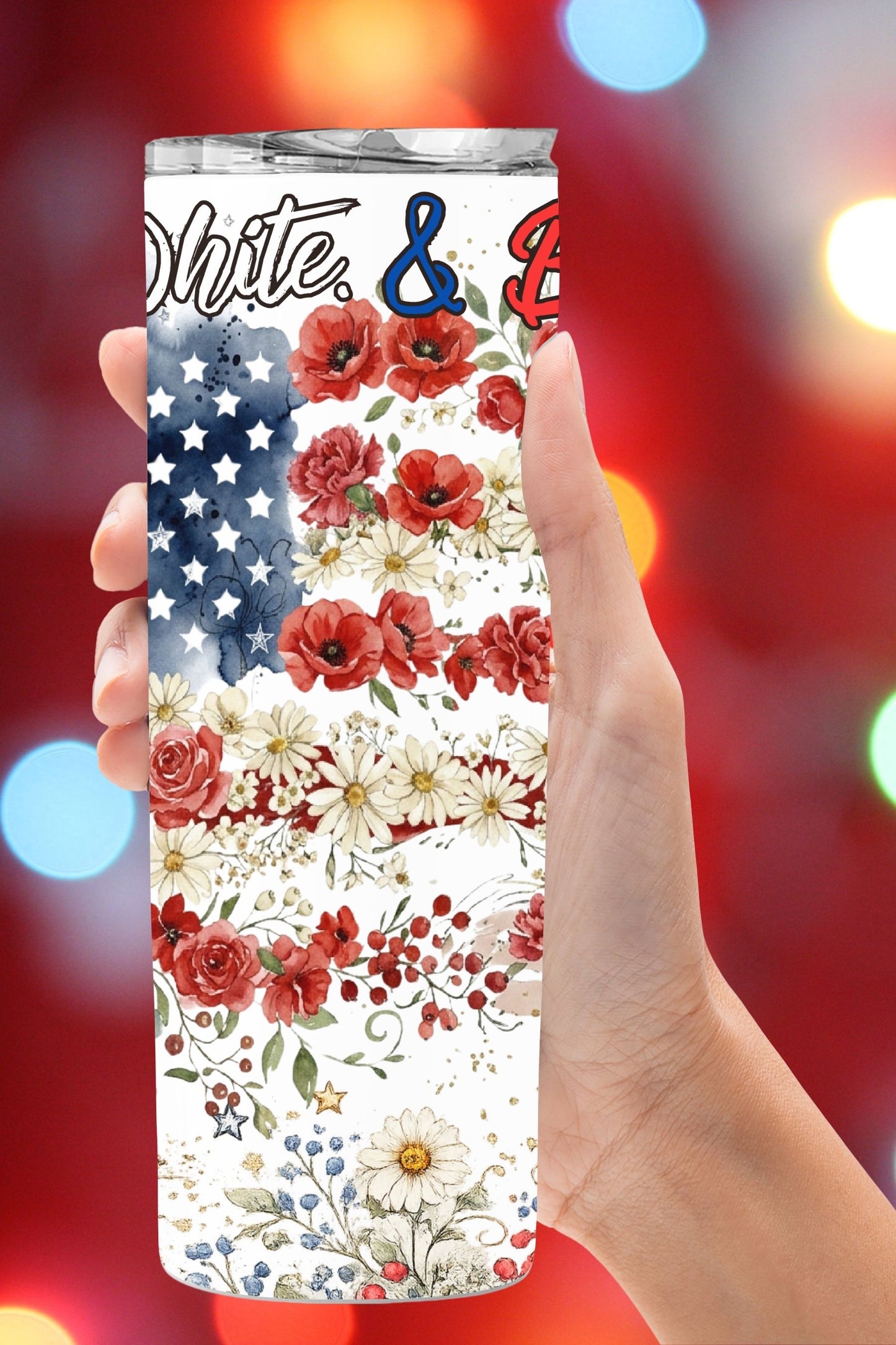 Red, White & Blessed Patriotic Tumbler and Tumbler Wrap PNG  *1061