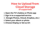 Text instructions on how to upload from cloud storage on a white background