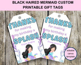 Little Mermaid Custom Name Thank You Gift Tag Canva Template Printable