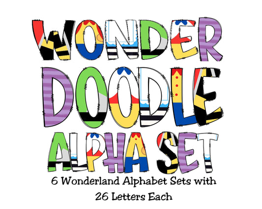 Alice in Wonderland Alphabet Clipart Set of 6 English Letters