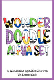 Alice in Wonderland Alphabet Clipart Set of 6 English Letters