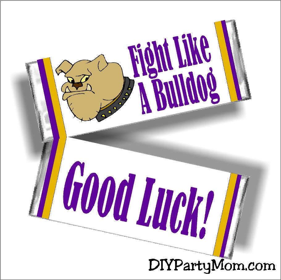 Fight Like a Bulldog Printable Candy Bar Wrapper