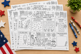 Patriotic 4th of July Activity Placemat Printable