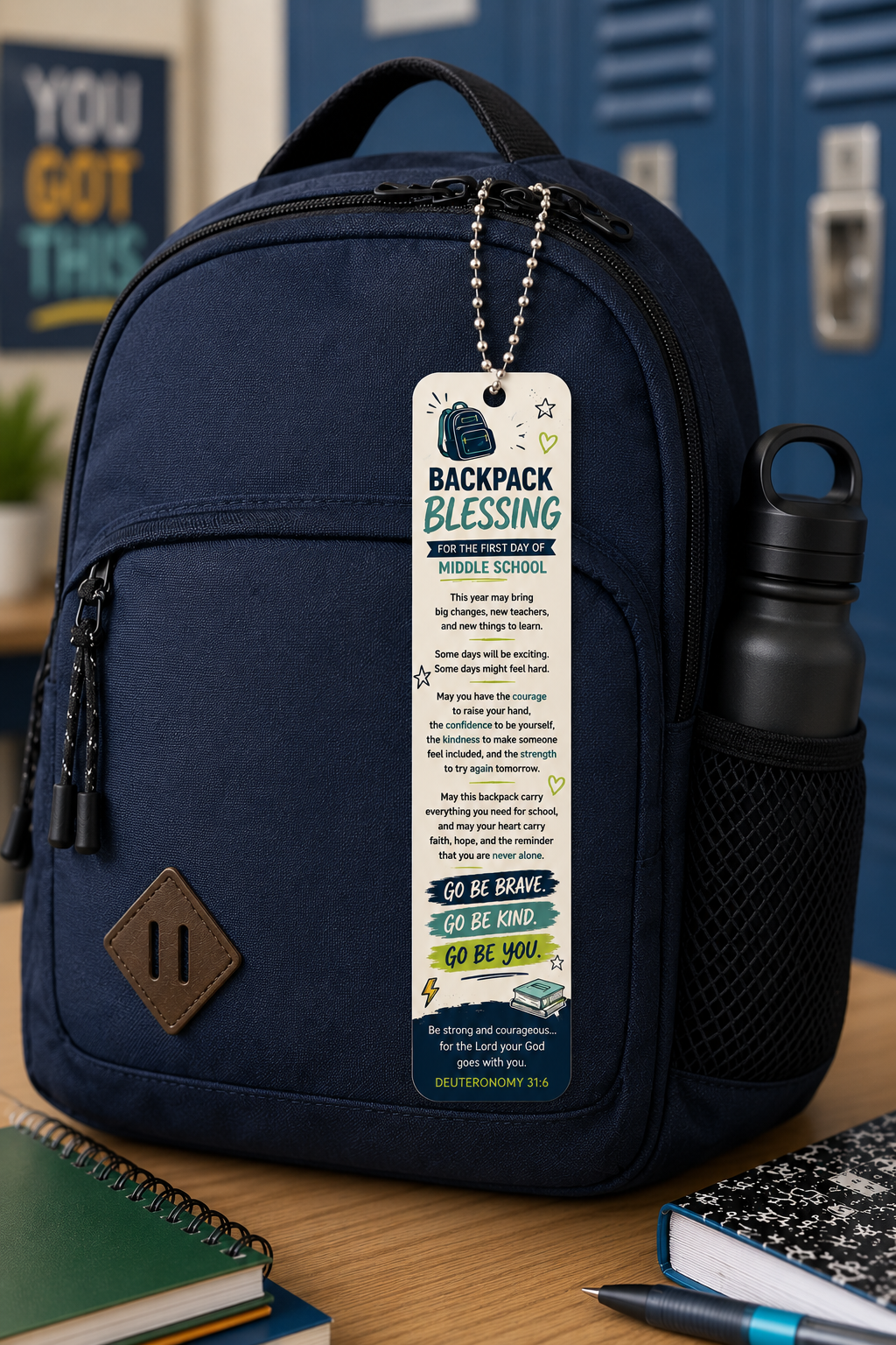 Middle School Backpack Blessing Tags Printable | Christian First Day of School Gift