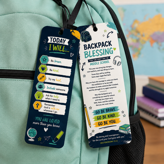Middle School Backpack Blessing Tags Printable | Christian First Day of School Gift