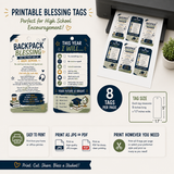 High School Backpack Blessing Tags Printable