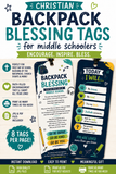 Middle School Backpack Blessing Tags Printable | Christian First Day of School Gift