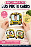 Editable School Bus Student Photo Frame Template, Printable Bulletin Board Display, Canva Classroom Decor