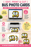 Editable School Bus Student Photo Frame Template, Printable Bulletin Board Display, Canva Classroom Decor