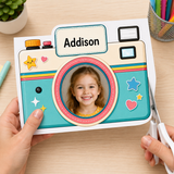 Editable Camera Student Photo Frame Canva Template