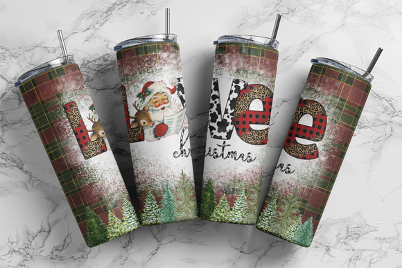 Santa Love Christmas 20 ounce Stainless Steel Tumbler