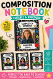 Editable Composition Notebook Student Photo Frame Canva Template