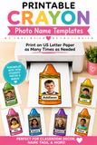 Editable Crayon Student Photo Frame Template | Canva Classroom Bulletin Board Decor | Back to School Photo Display