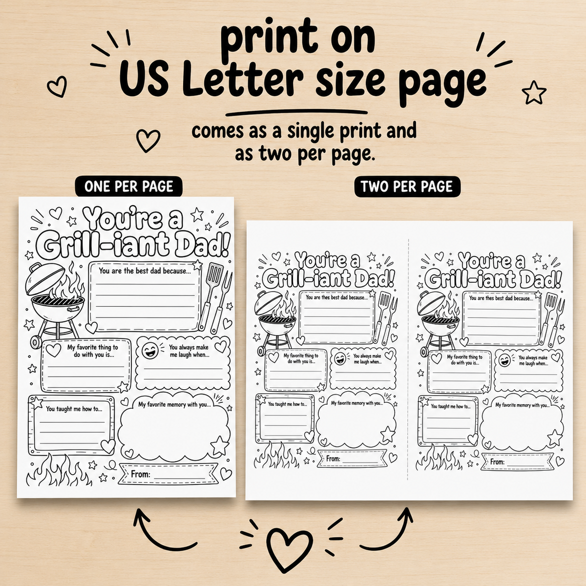 You’re a Grill-iant Dad! Father’s Day Printable Worksheet