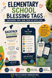 Elementary School Backpack Blessing Tags Printable
