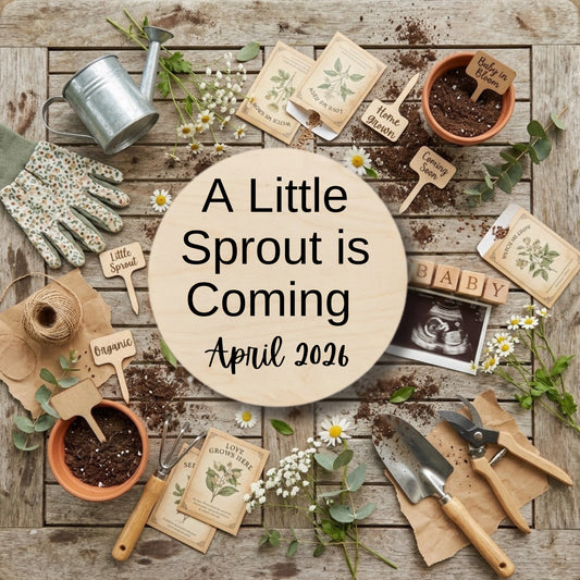 Gardening Baby Announcement Template – Editable Canva Design