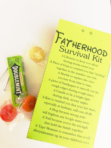 Fatherhood Survival Kit Printable Box Template | DIY Father’s Day Gift Favor Box | Instant Download PDF & JPG