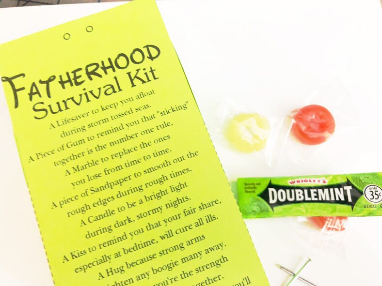 Fatherhood Survival Kit Printable Box Template | DIY Father’s Day Gift Favor Box | Instant Download PDF & JPG