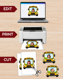 Editable School Bus Student Photo Frame Template, Printable Bulletin Board Display, Canva Classroom Decor