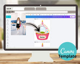 Editable Birthday Cupcake Student Photo Frame Canva Template