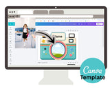 Editable Camera Student Photo Frame Canva Template