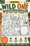 Celebrate your little WILD ONE with this printable first birthday activity placemat! 🦁🌿 Perfect for Wild One, jungle, safari, and animal-themed birthday parties, this kids’ placemat includes a monkey maze, find-and-circle challenge, drawing prompt, adorable jungle animals, and plenty of space to color. Simply download, print as many as you need, add crayons, and you have an easy activity to keep little party guests entertained at the table. Instant digital download includes JPG and PDF files.

#WildOneBir