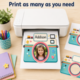 Editable Camera Student Photo Frame Canva Template