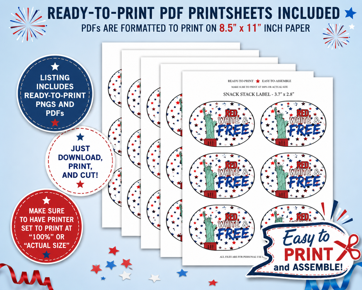 USA 250 Pringles Snack Stack Lid Printable