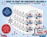 USA 250 Pringles Snack Stack Lid Printable