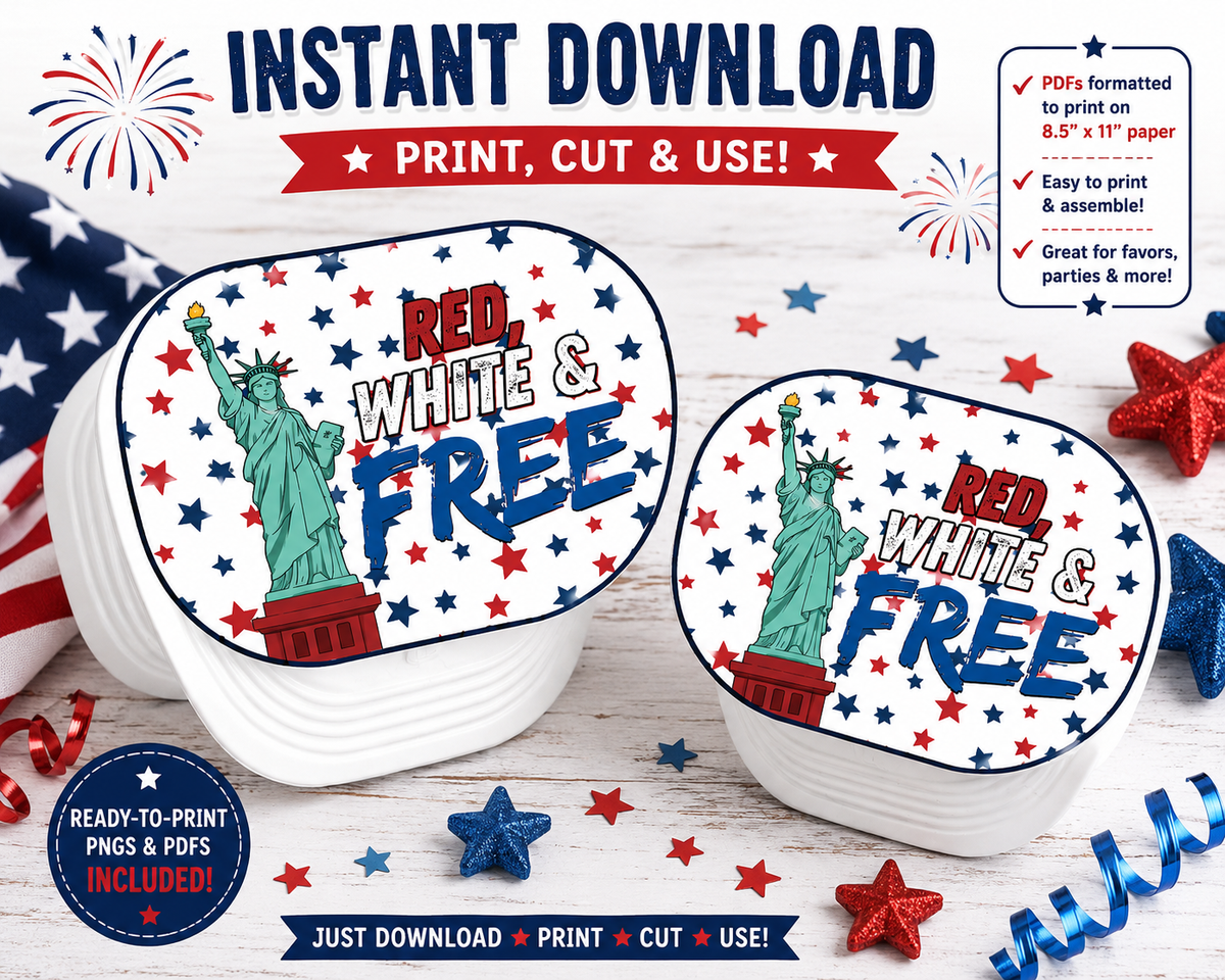 USA 250 Pringles Snack Stack Lid Printable