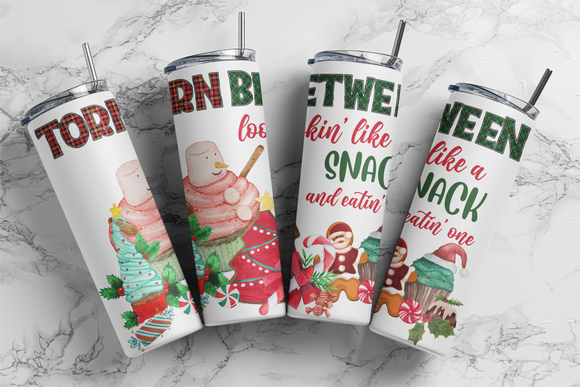 Looking Like a Snack Christmas 20 ounce Stainless Steel Tumbler