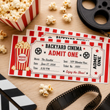 Backyard Movie Night Printable Tickets