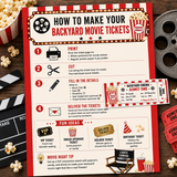 Backyard Movie Night Printable Tickets