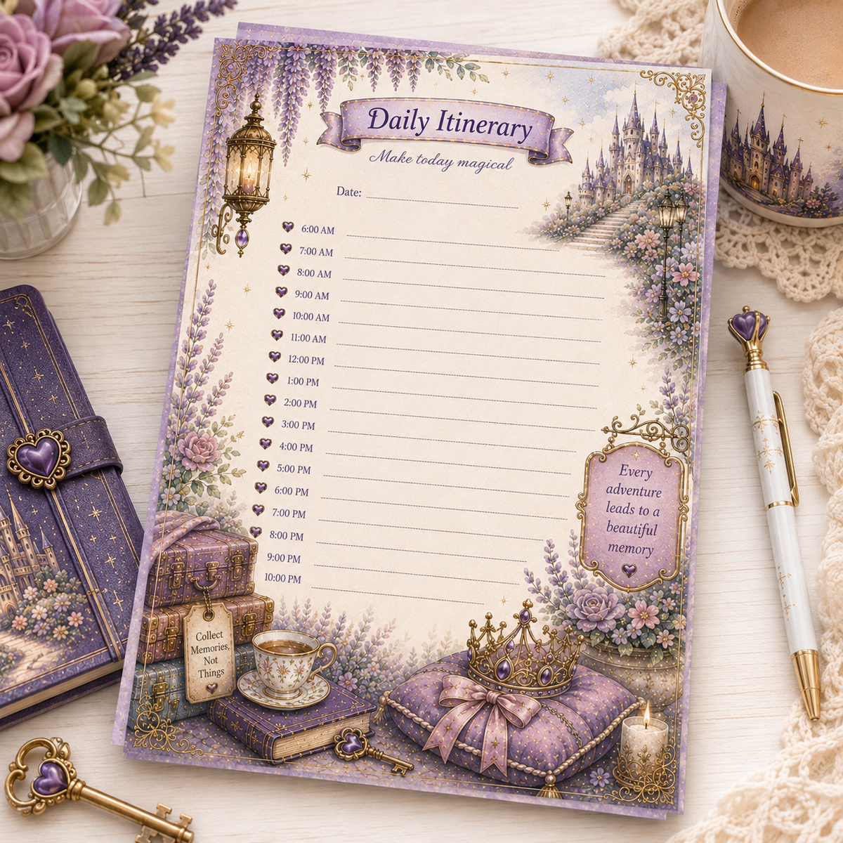 The Enchanted Adventure Journal — Printable Fairytale Travel Planner & Memory Book (Digital PDF Download)