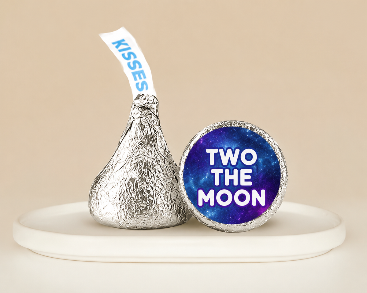 Two The Moon Hershey Kiss Labels Printable