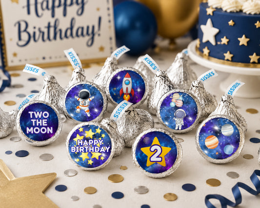 Two The Moon Hershey Kiss Labels Printable