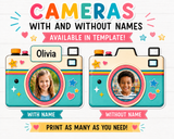 Editable Camera Student Photo Frame Canva Template