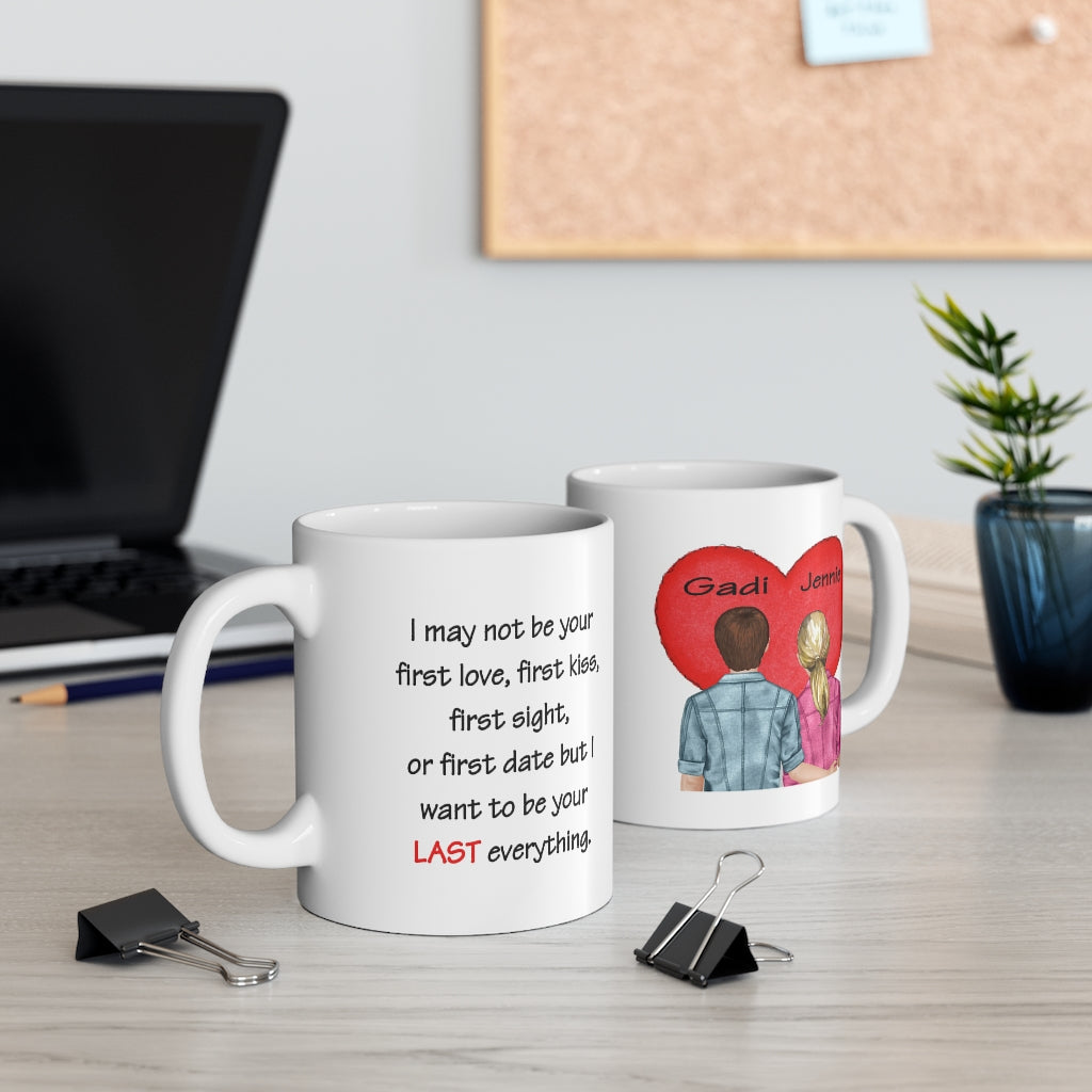 Valentine Personalized Couples 11 oz Ceramic Mug, Love Quote Gift Idea