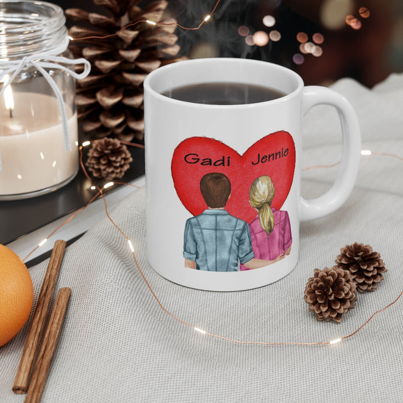 Valentine Personalized Couples 11 oz Ceramic Mug, Love Quote Gift Idea