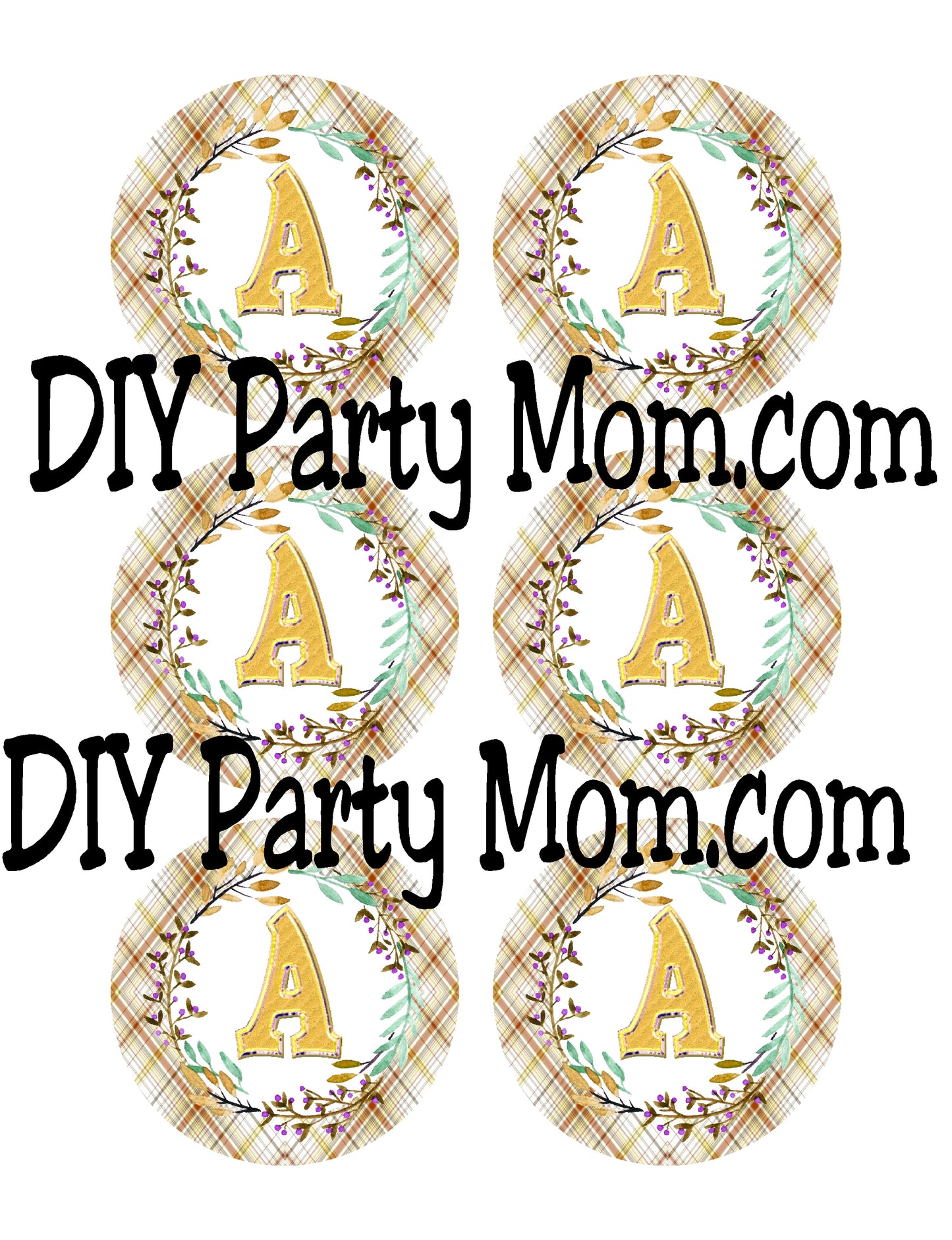 Thanksgiving Frame Monogram Multi Size Circle Printables
