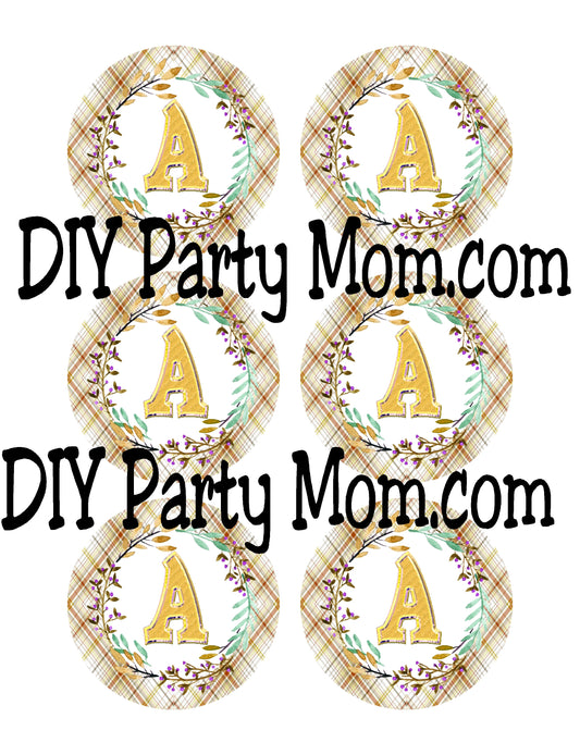 Thanksgiving Frame Monogram Multi Size Circle Printables