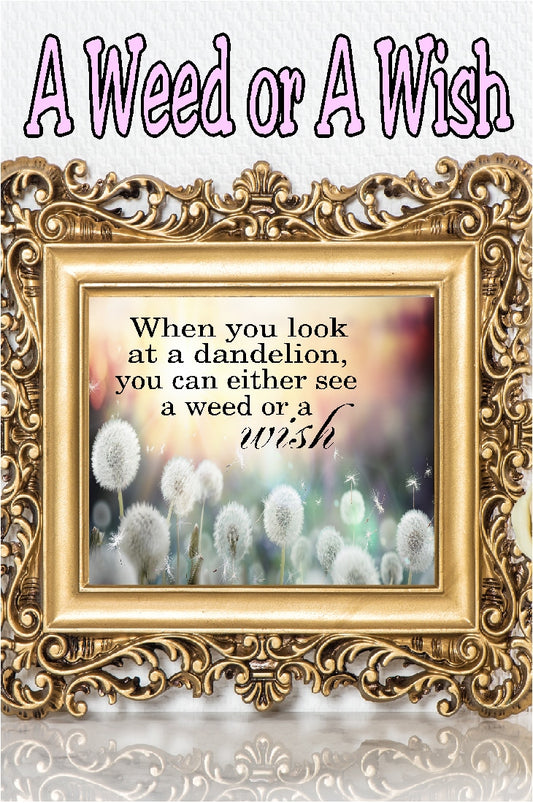 "When you look at a Dandelion, you can either see a weed or a wish."