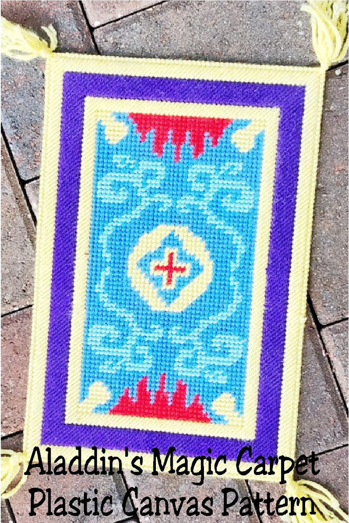 Aladdin Magic Carpet Plastic Canvas Pattern – DIY Party Mom