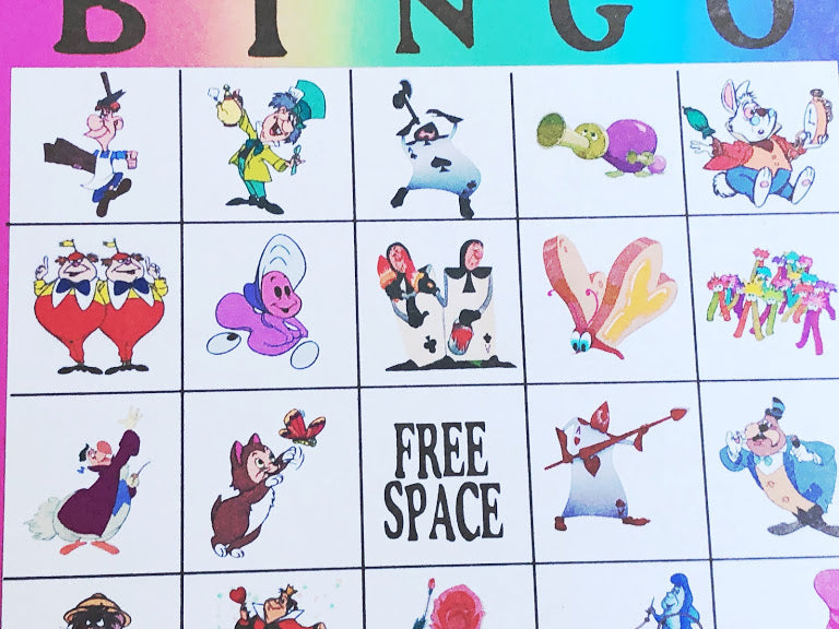 Alice in Wonderland Bingo Game