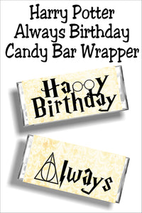Have a Harry Potter fan on your birthday list this year? Wish them a Happy Birthday with this candy bar wrapper that's both a card and a gift in one! Simply print out this candy bar wrapper and give as a Harry Potter birthday card. #harrypotterbirthday #potterbirthdaycard #candybarwrapper