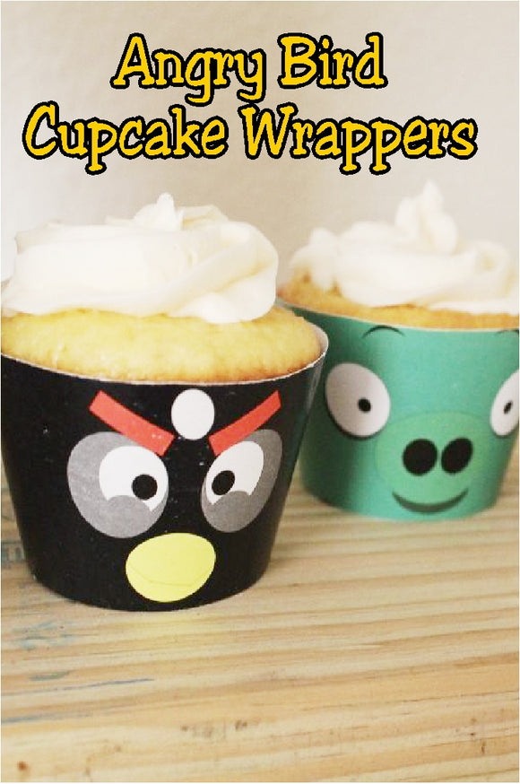 Enjoy some Angry bird cupcakes at your next birthday party with these simple but fun printable cupcake wrappers. These cupcake printable wrappers take boring cupcakes from boring to amazing.