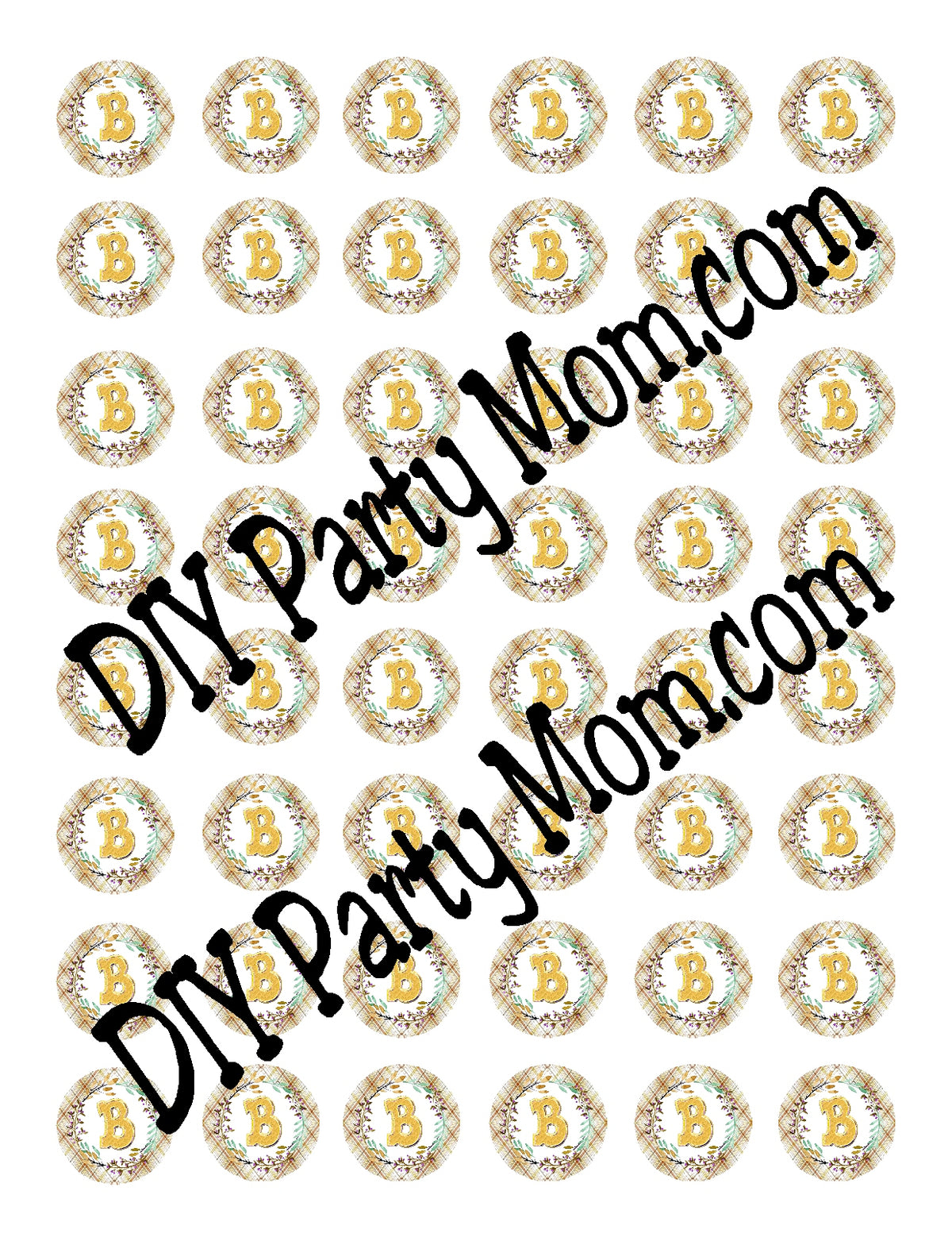 Thanksgiving Frame Monogram Multi Size Circle Printables