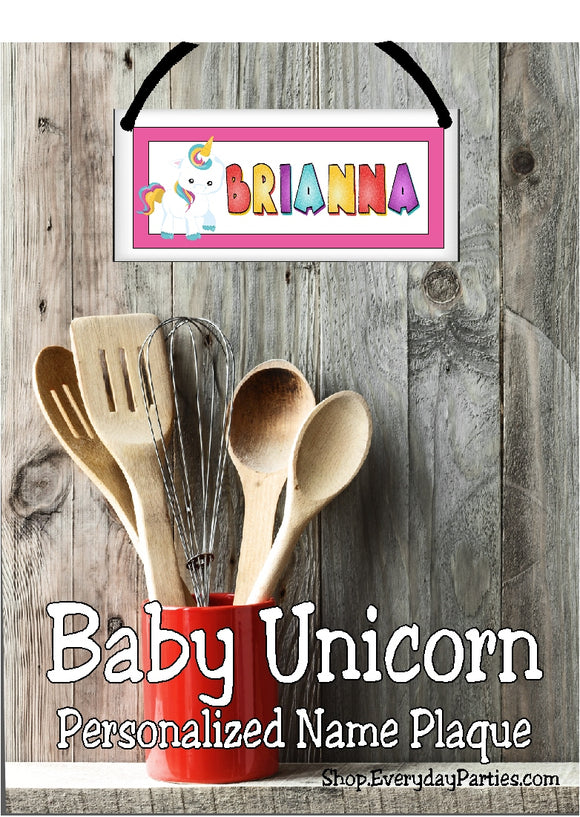 Baby Unicorn Personalized Name Plaque